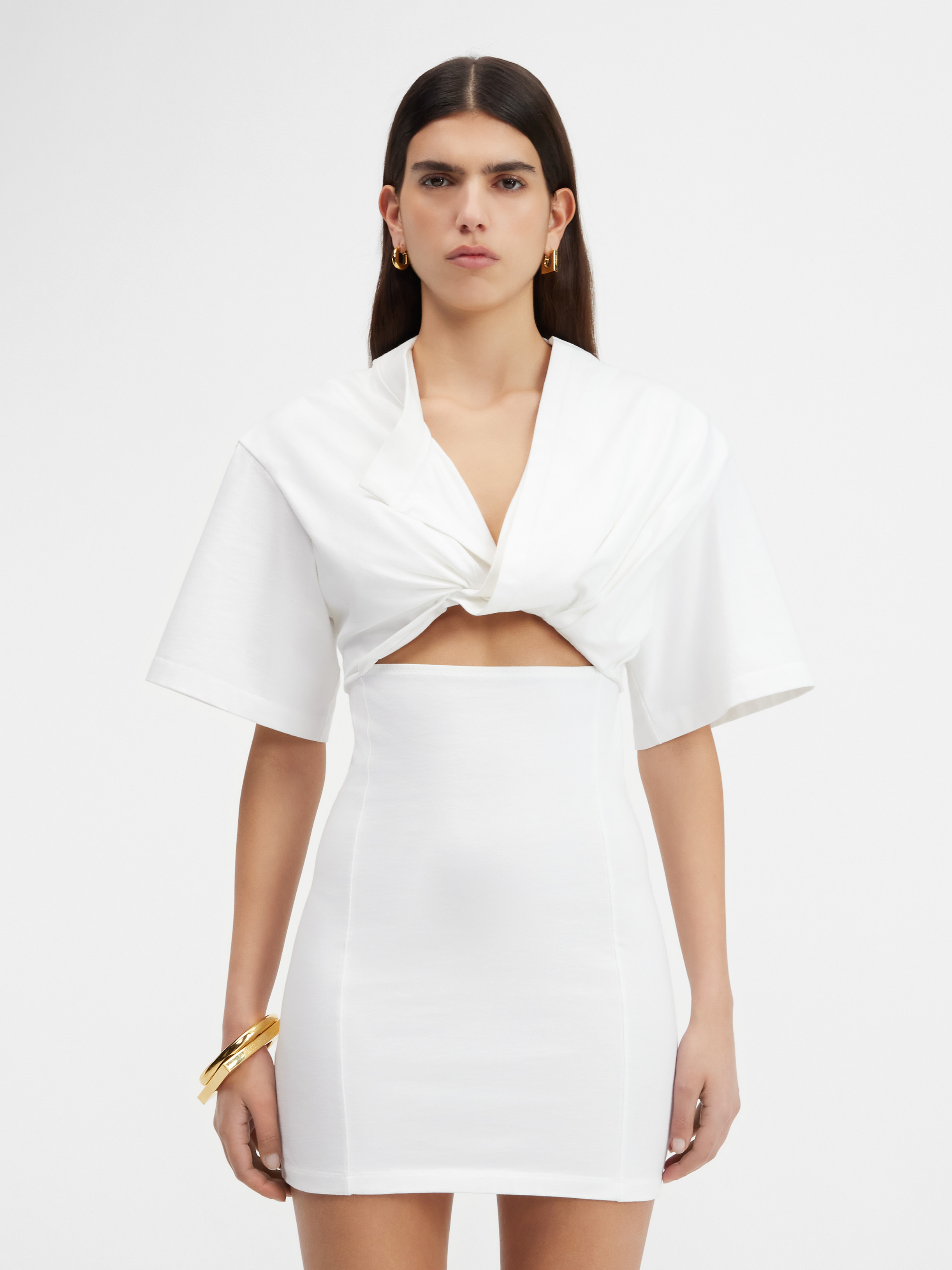 Jacquemus Bahia Cut-out Detail Minidress In White