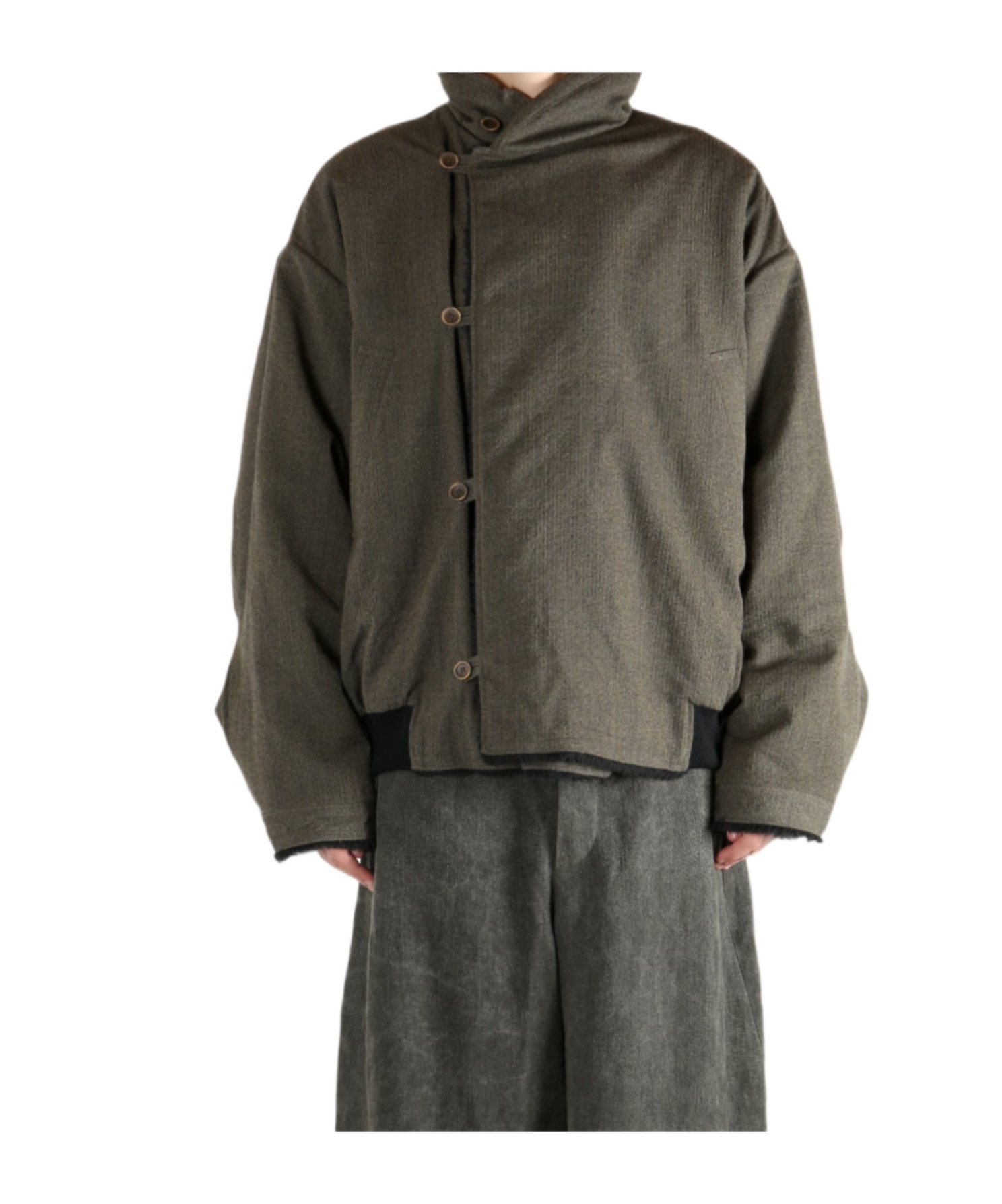 Uma Wang Jovan High-neck Bomber Jacket In Brown