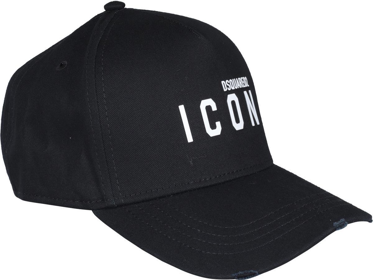 Dsquared2 Dsquared Man Black Cotton Baseball Cap In Black