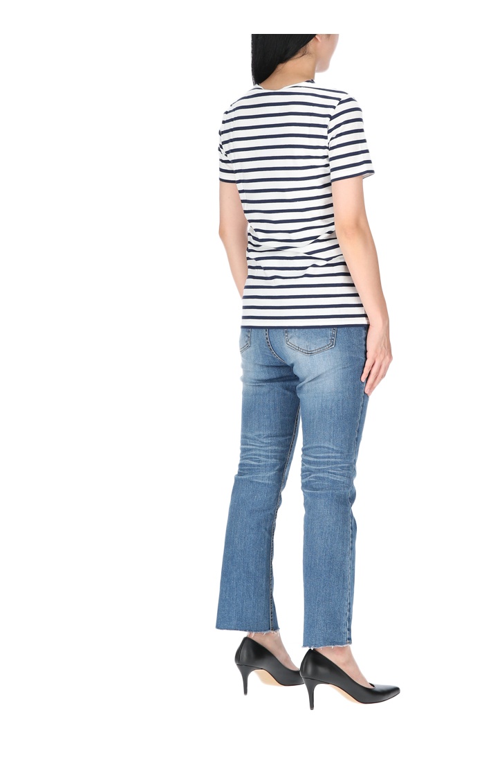 Saint James Stripe Detail Short-sleeved T-shirt In White