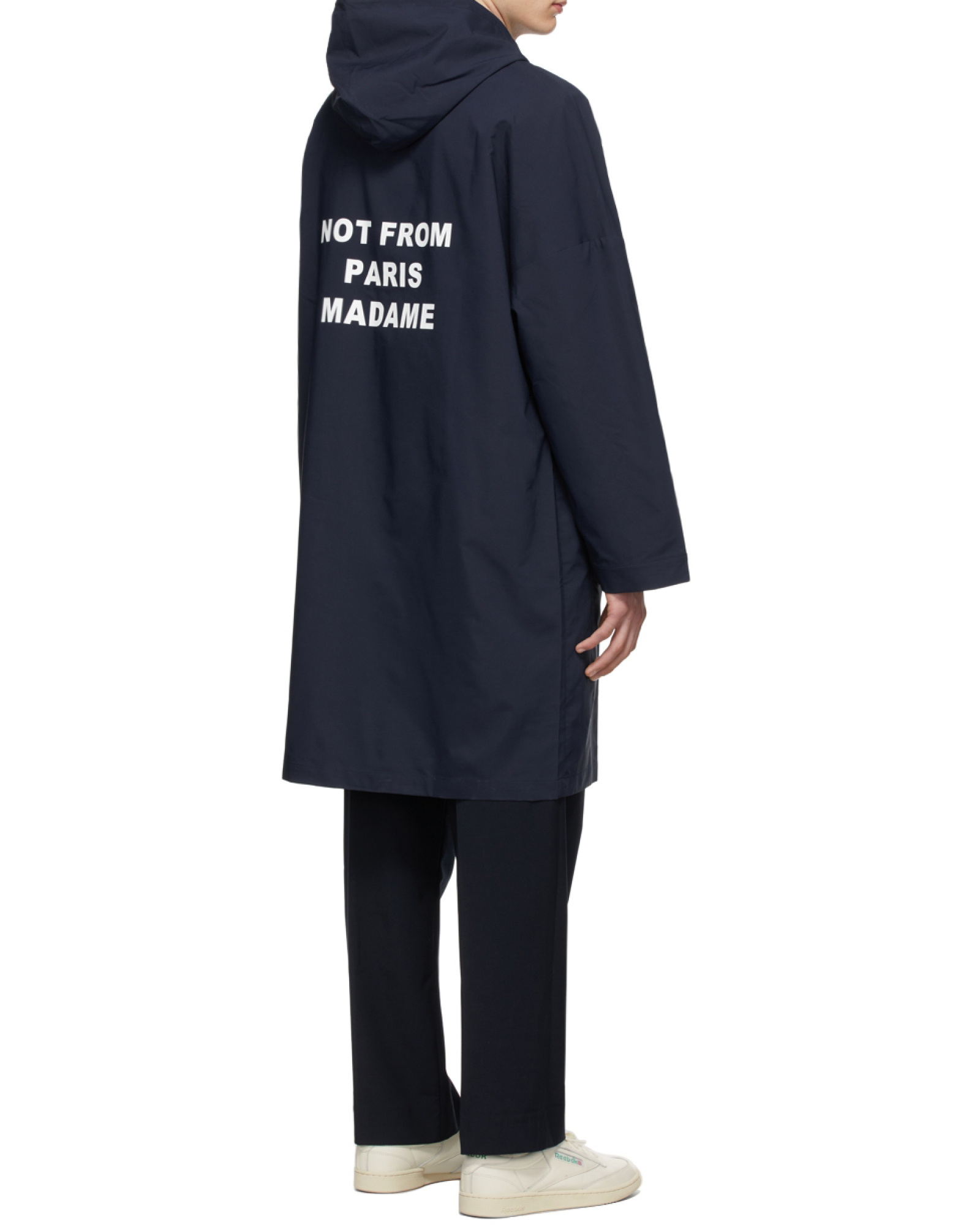 Drôle De Monsieur Slogan-print Hooded Windbreaker In Blue