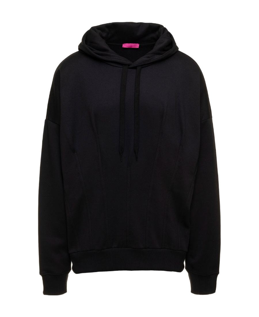 Valentino Vltn Logo Patch Relaxed Hoodie In Black