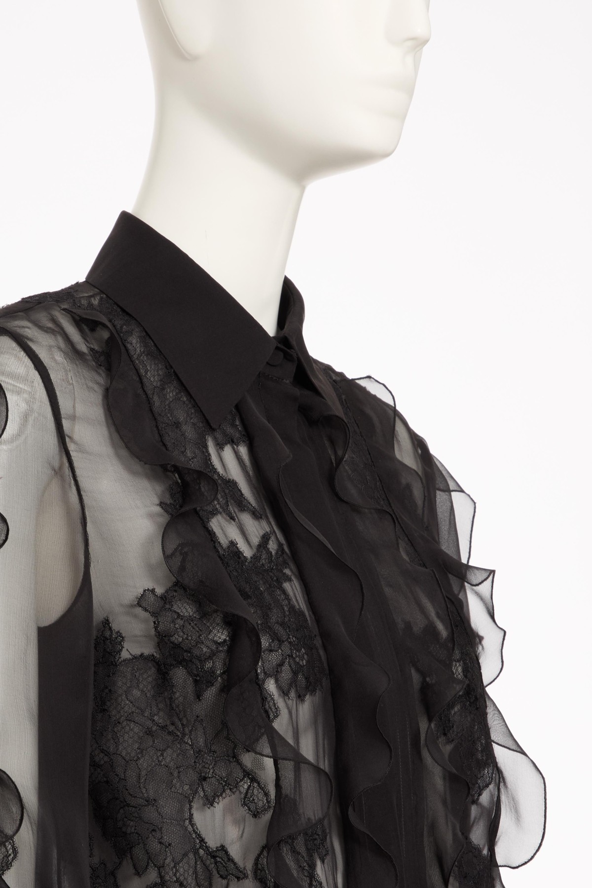 Valentino Floral-embroidered Blouse In Black