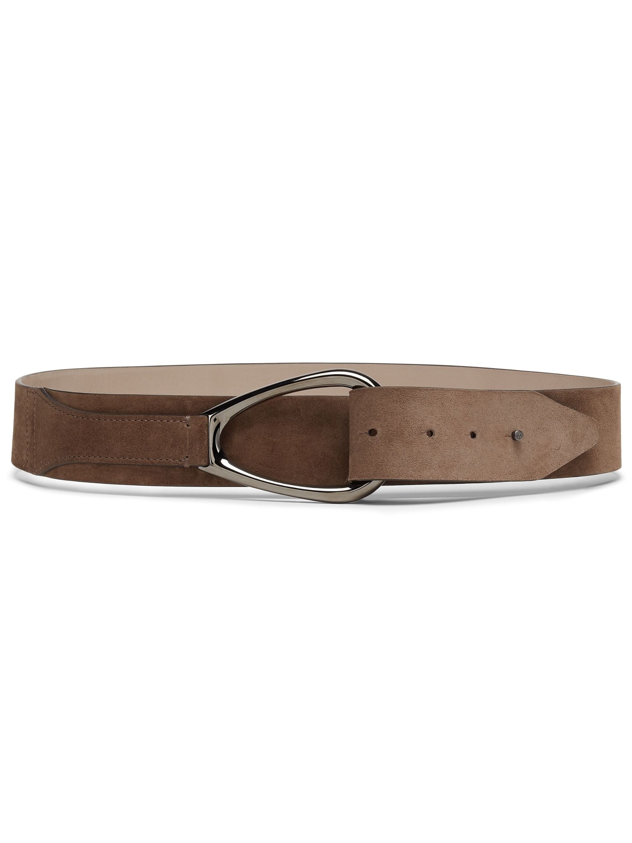 Brunello Cucinelli Women's Calfskin Suede Belt In Brown