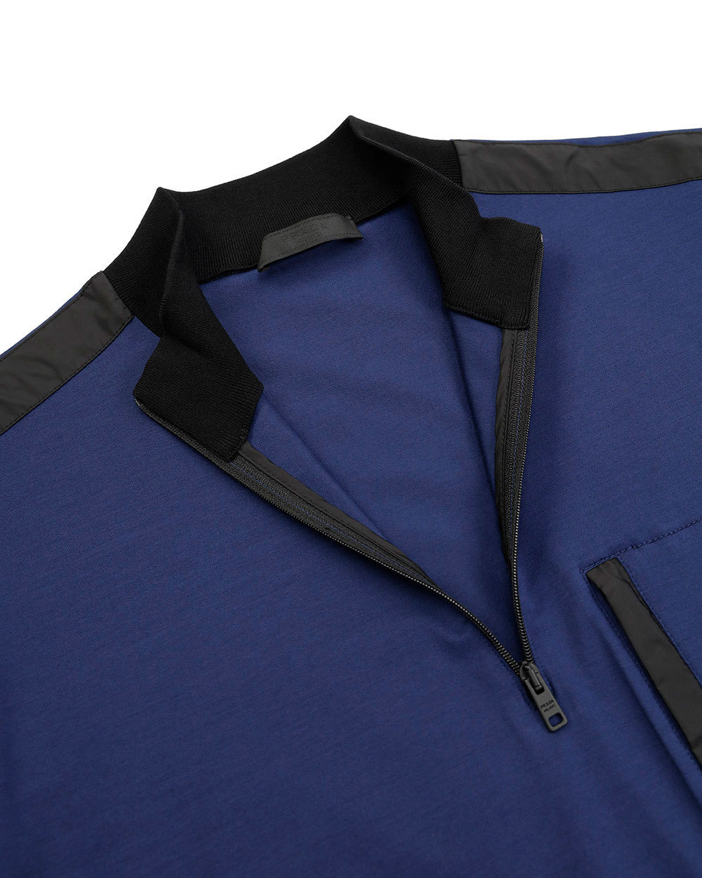 Prada Zipper Detail T-shirt In Blue