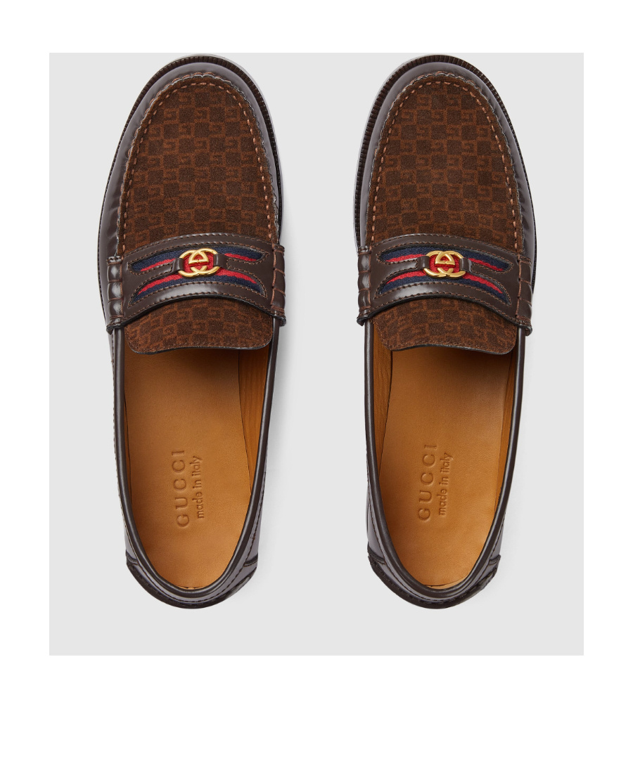 Gucci Interlocking G Loafers In Brown