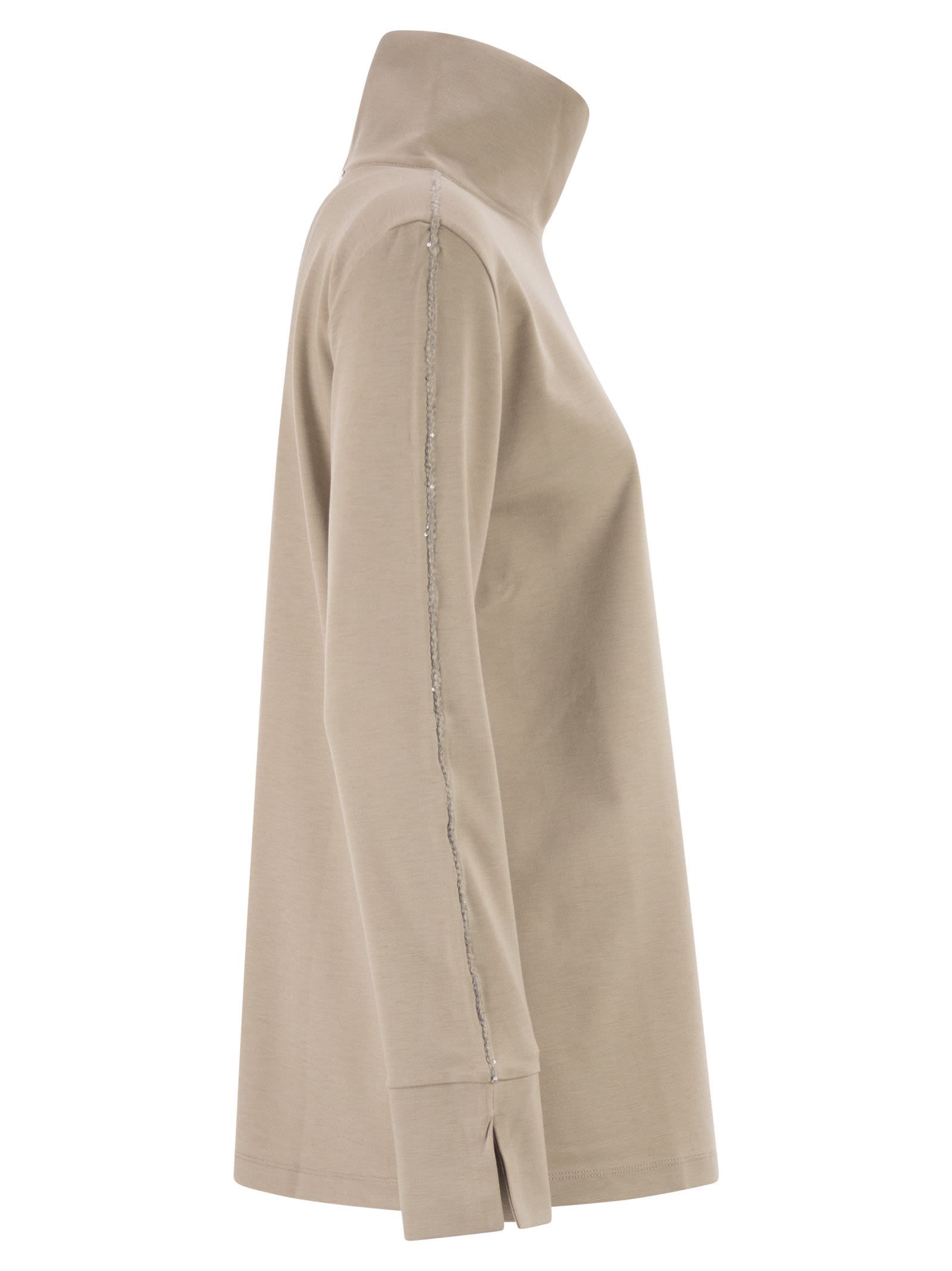 Herno Women High-neck Jumper In Viscose Blend In Gray