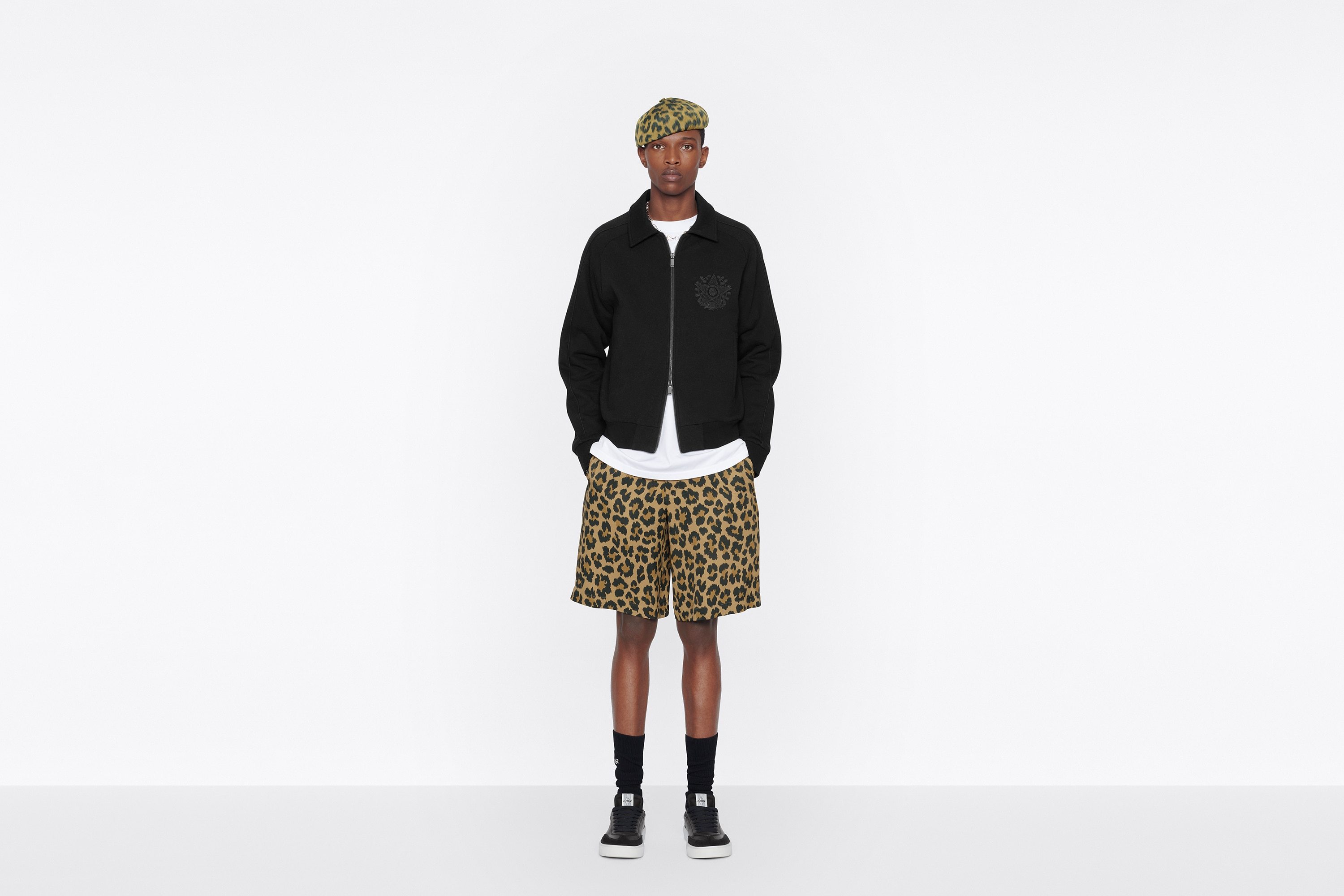 Dior Leopard-print Shorts In Black