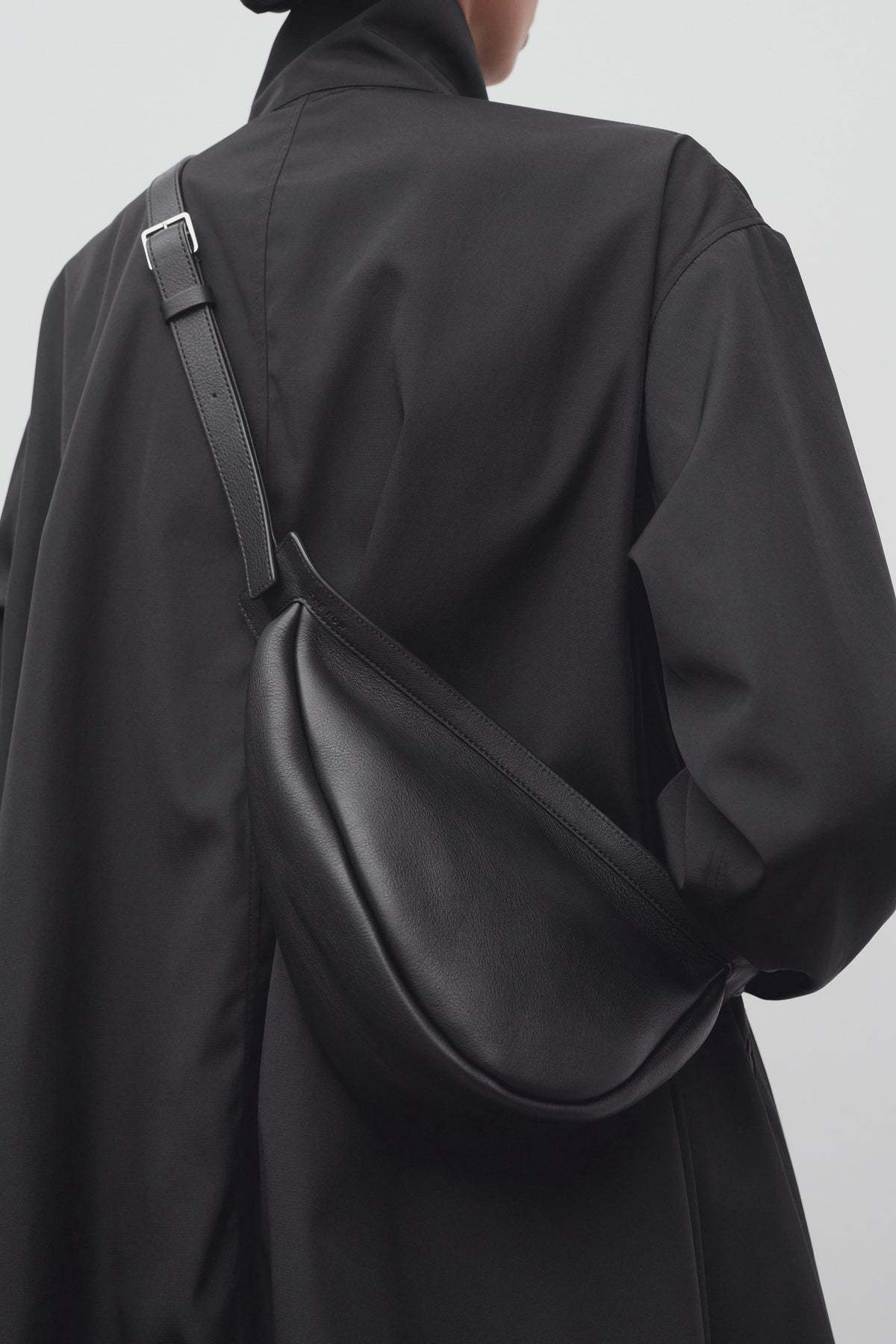 The Row Small Slouchy Banana Shoulder Bag In Black
