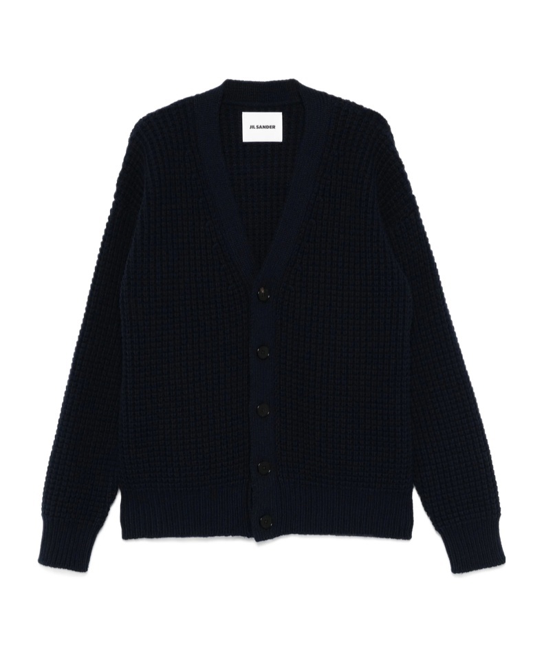 Jil Sander V Neck Cardigan Made From Wool In Blue
