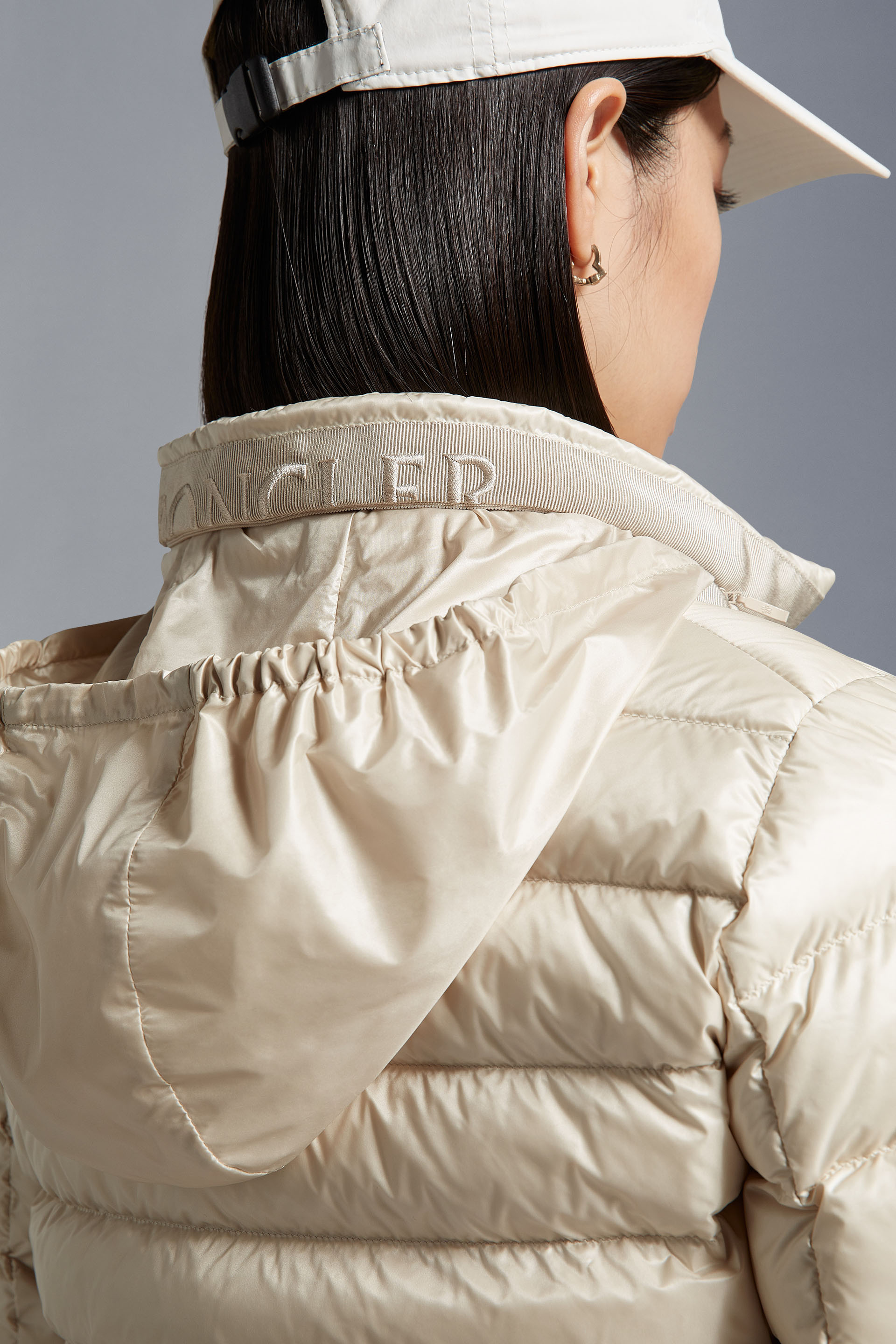 Shop Moncler Madine Short Down Jacket In Nude