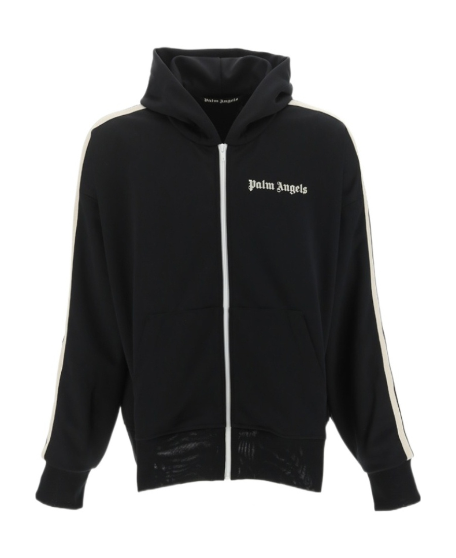 パーカー・フーディ Palm Angels Front Zip Sweatshirt With Logo Print Palm Angels logo-print zip-up Hoodie | Black | FARFETCH