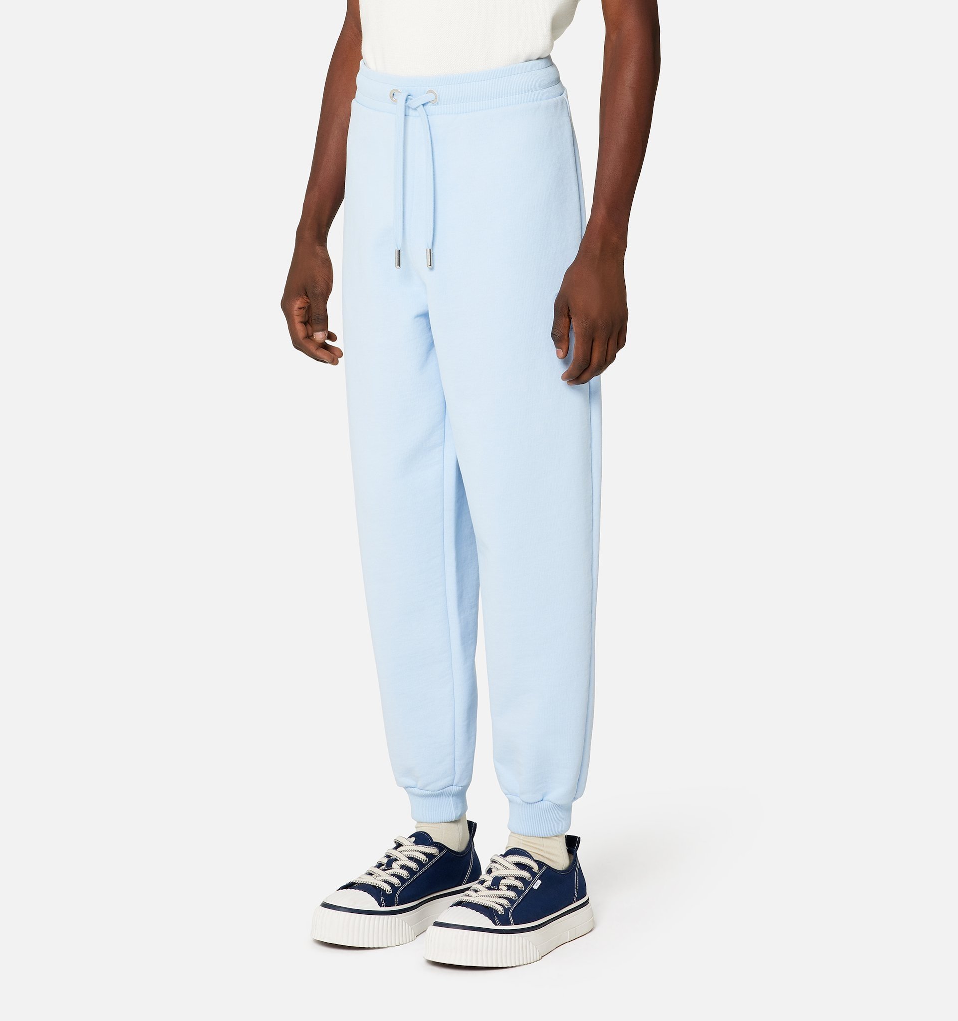 AMI ALEXANDRE MATTIUSSI EMBROIDERED-LOGO COTTON TRACK PANTS 