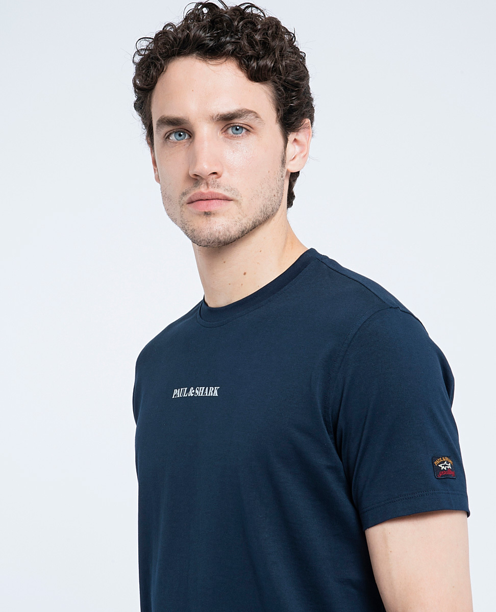 Shop Paul & Shark Logo Pattern T-shirt In Black