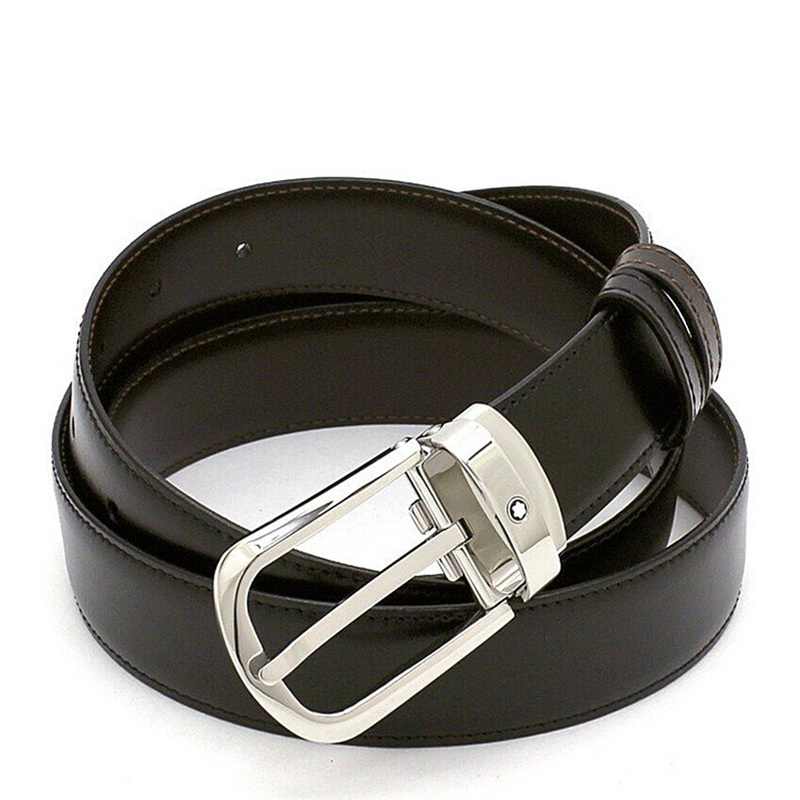 Montblanc Black Horseshoe Buckle Belt In Black