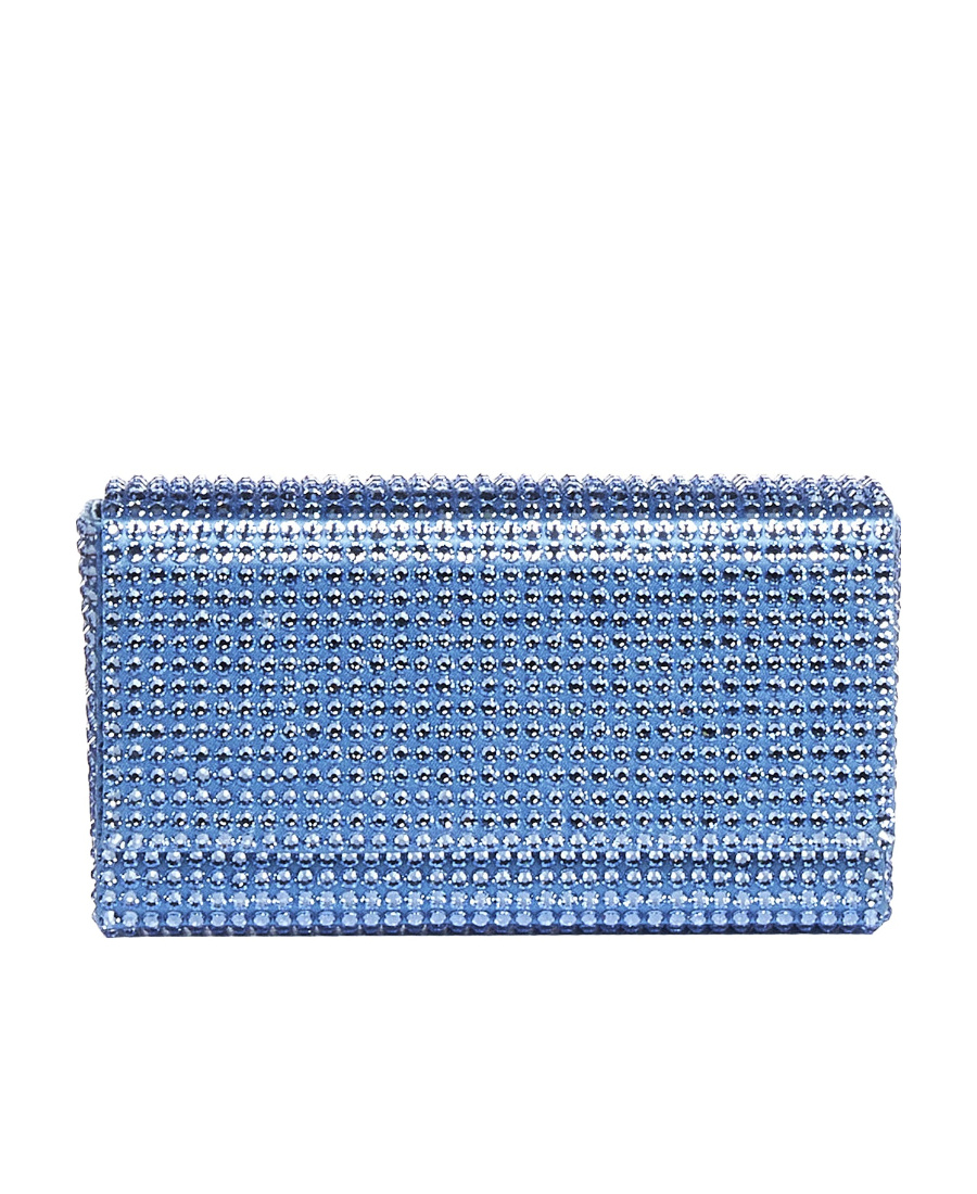 Amina Muaddi Crystal Decorated Shoulder Bag In Blue