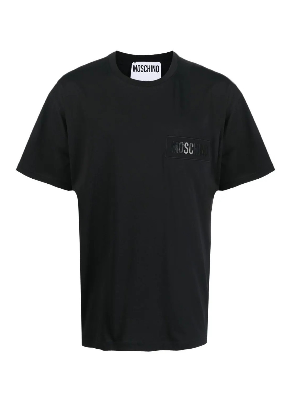 Moschino Embroidered-logo Organic Cotton T-shirt In Black