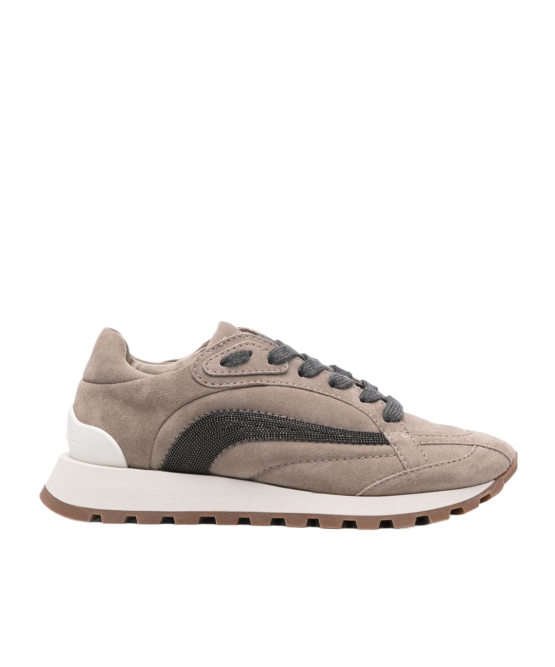 Brunello Cucinelli Monili-embellished Suede Sneakers In Multicolor