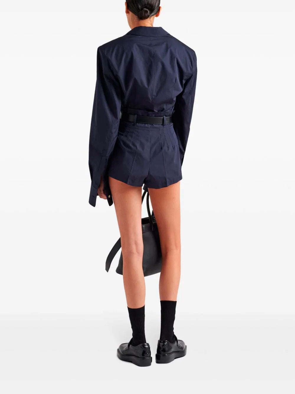 Prada Women Single-breasted Light Mohair Jacket In Blue