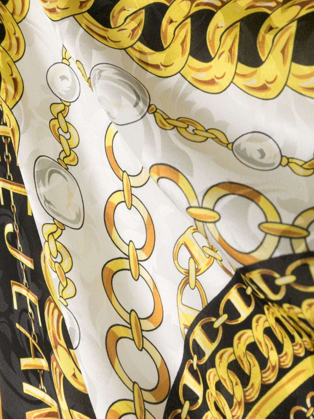 Versace Jeans Logo-print Silk Scarf In Multicolor