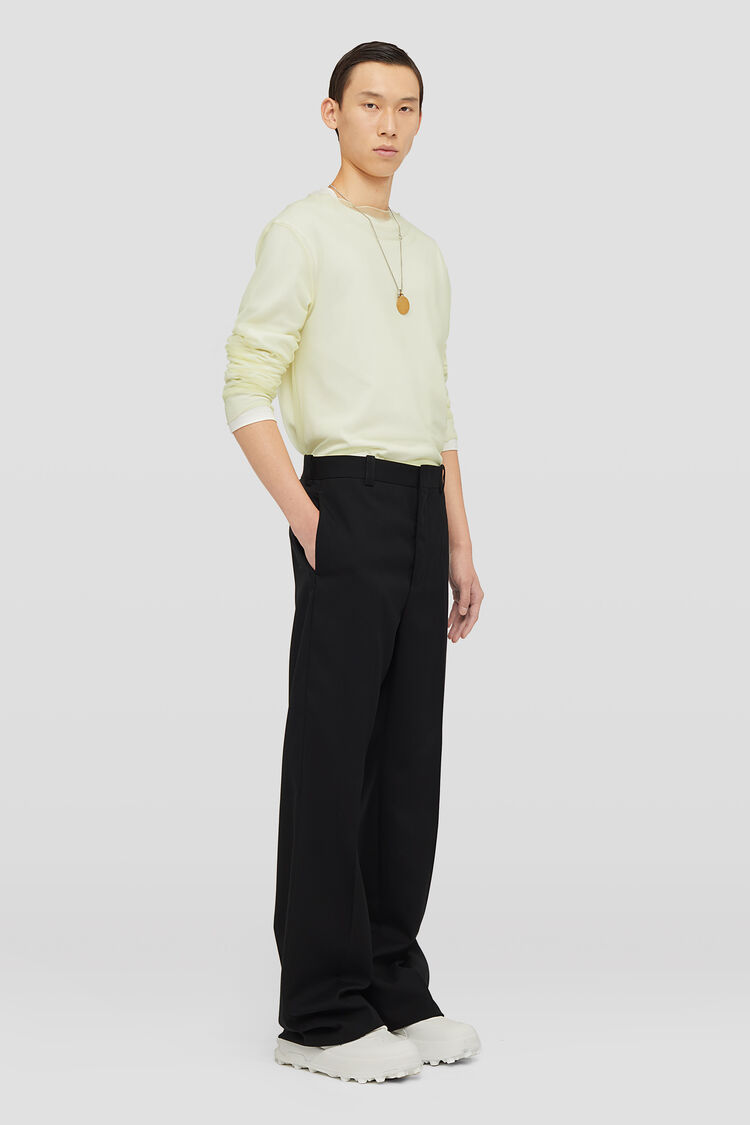 Jil Sander Pressed-crease Wool Trousers In Black