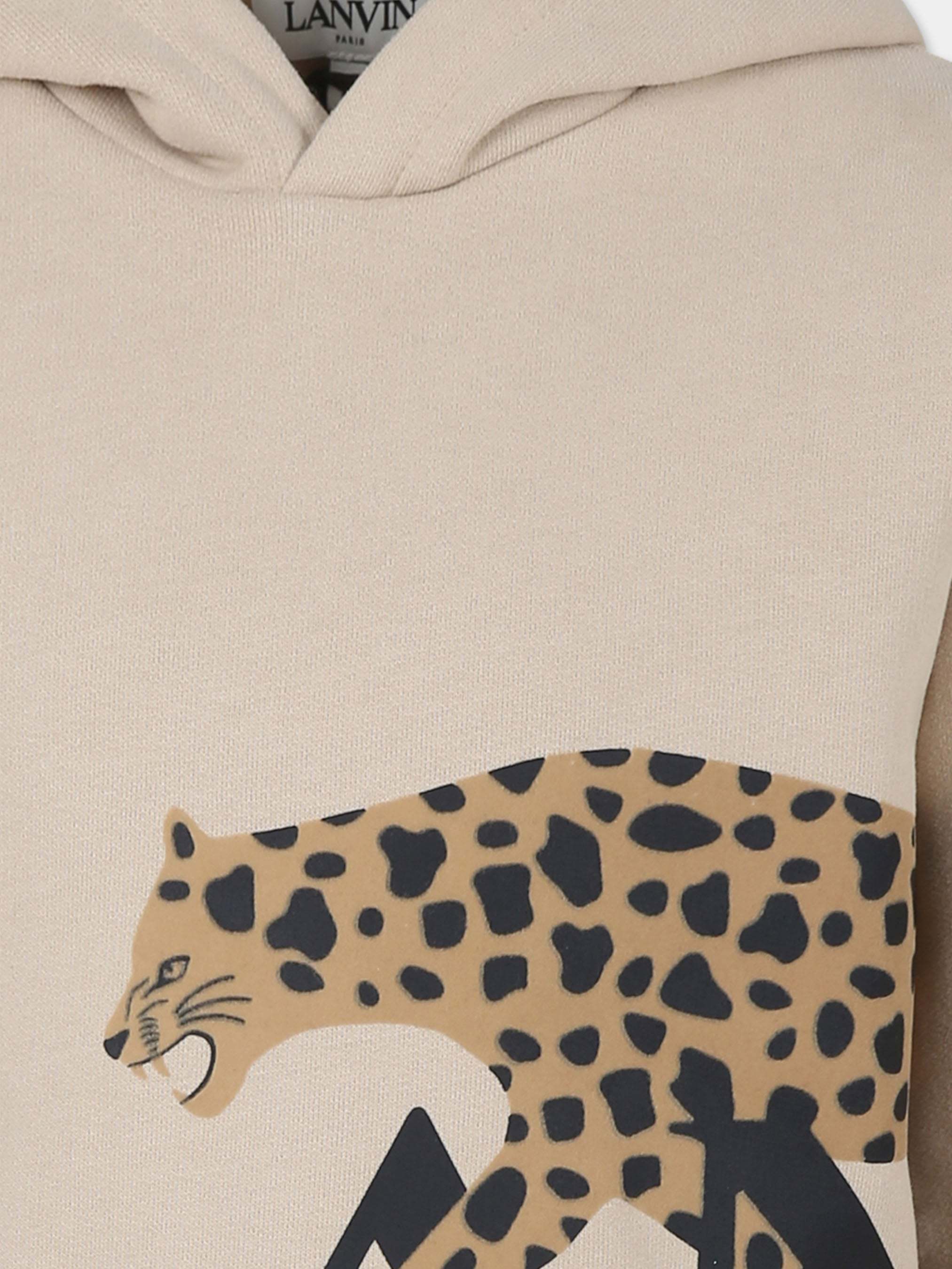 Shop Lanvin Petite Logo Pattern Sweatshirt In Nude