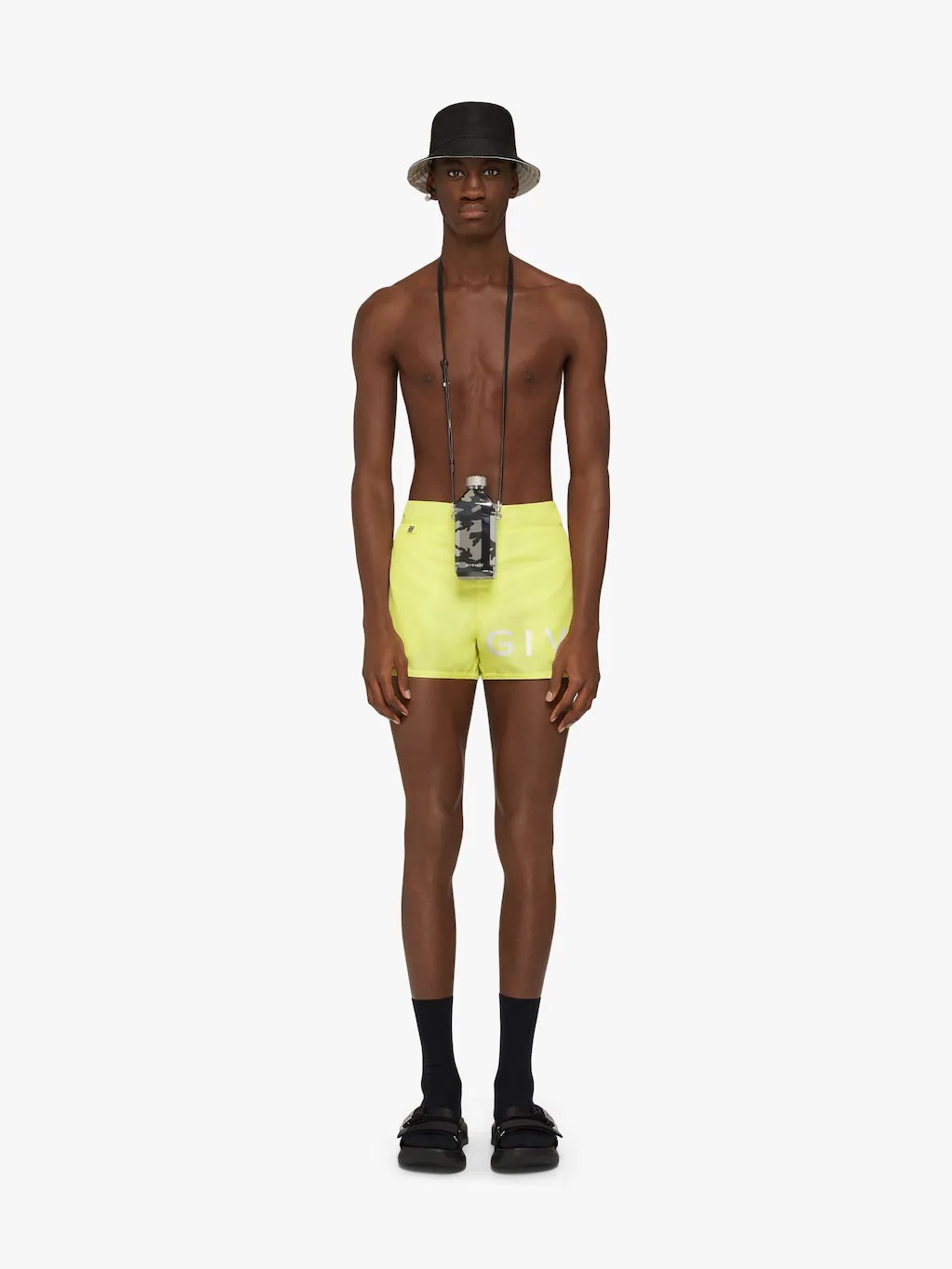 Givenchy Printed Swimming Trunks In Yellow