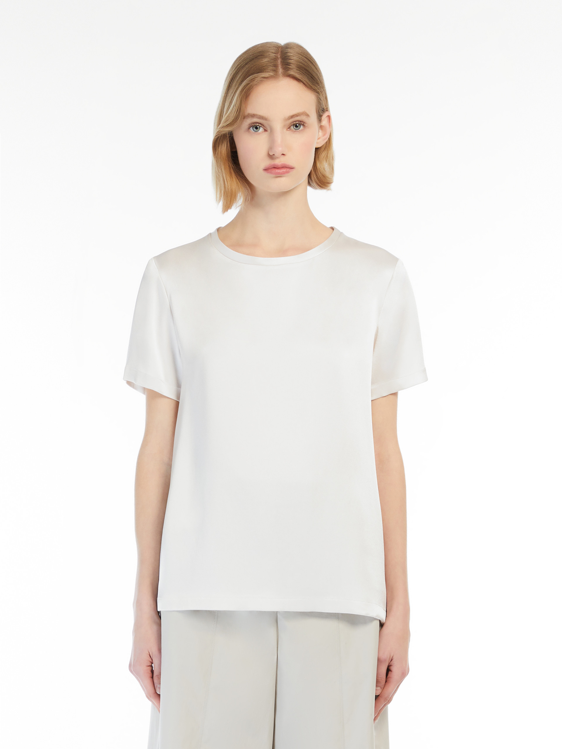 Max Mara Maser Short White Cotton T-shirt In White