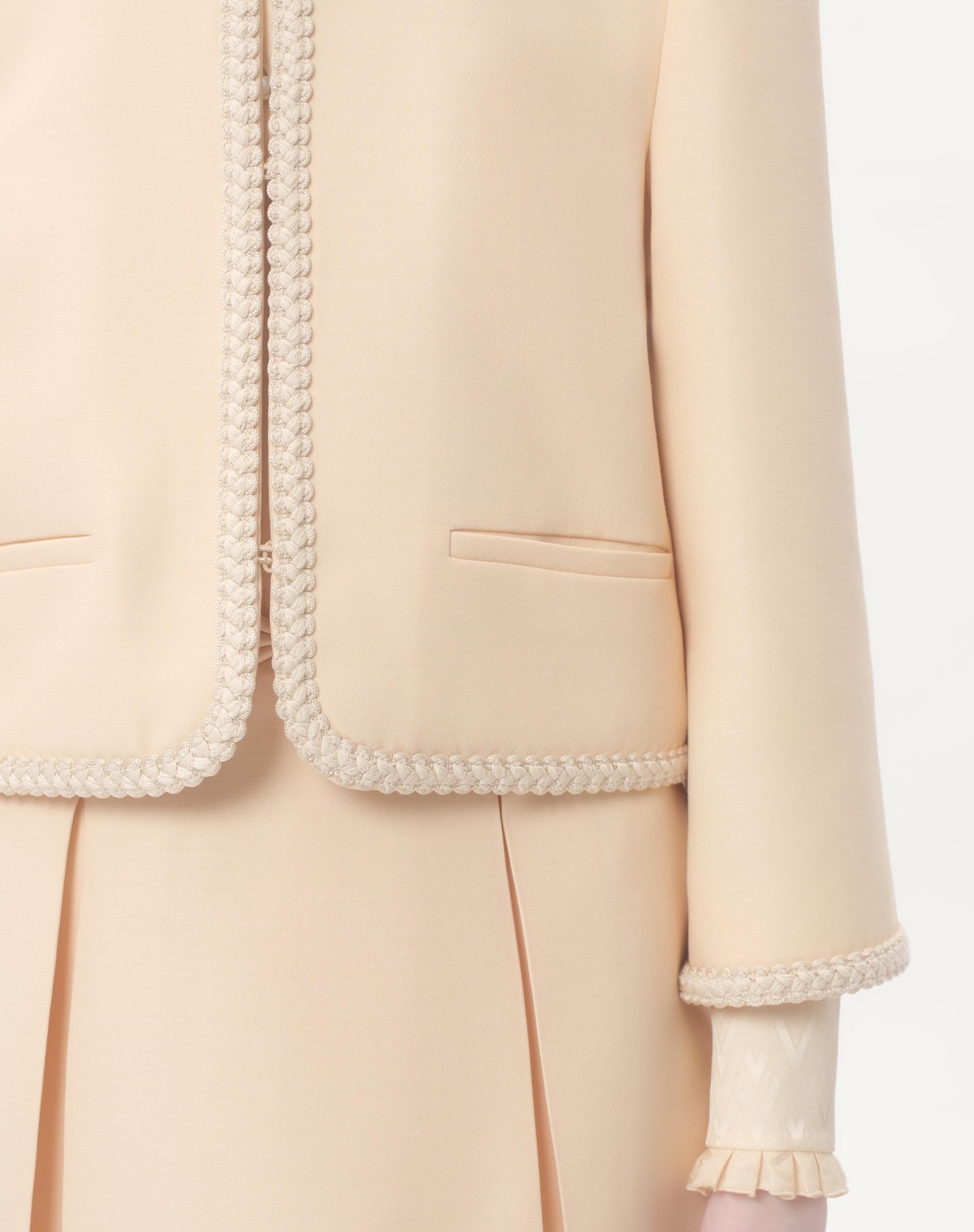 Valentino Garavani Women Cream Crepe Couture Blazer In Nude