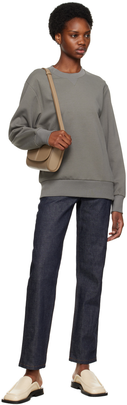 Apc Long-sleeved Round-neck Sweater In Gray