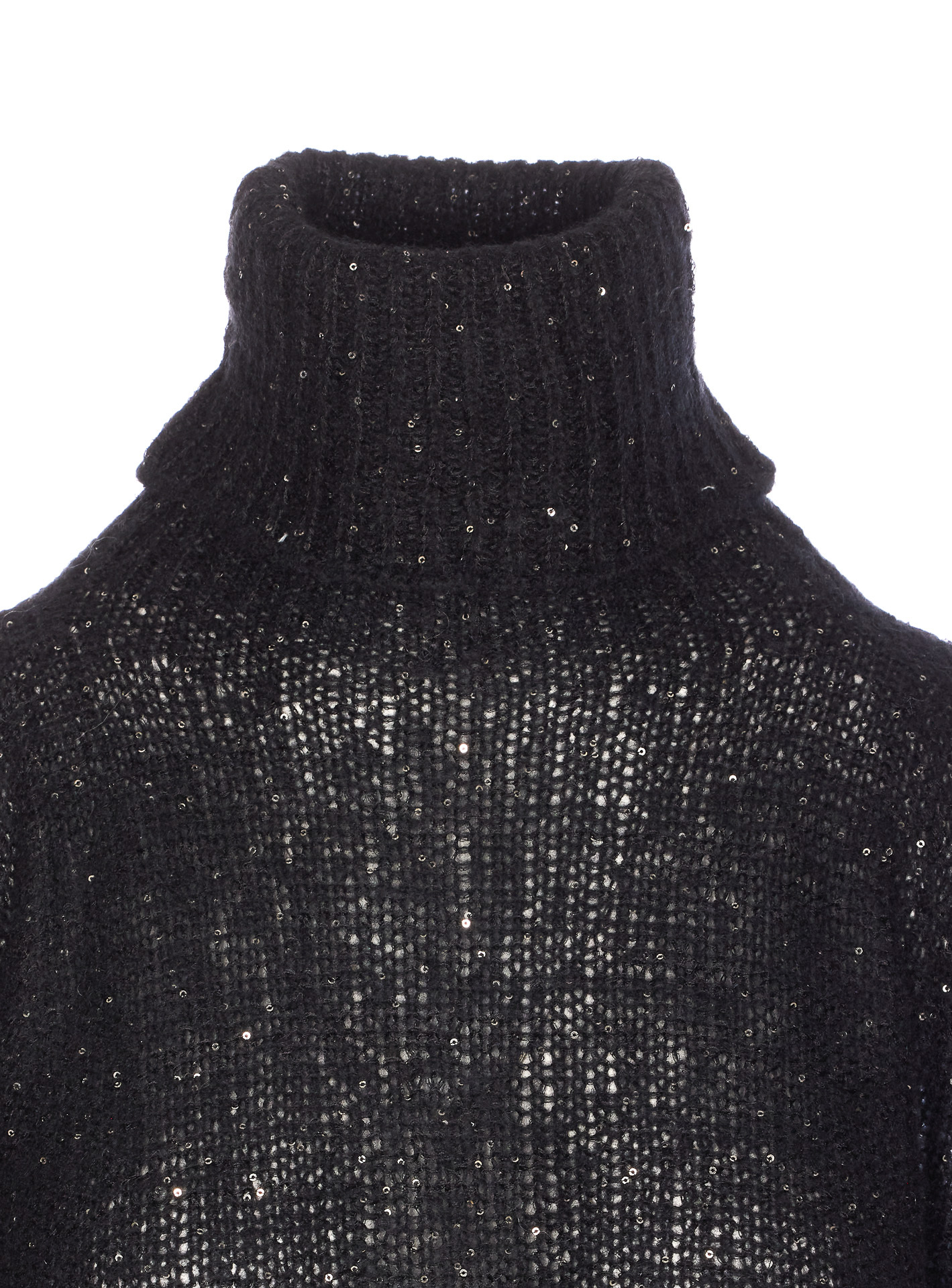 Roberto Collina Turtleneck Sweater Cut-out Shoulder In Black