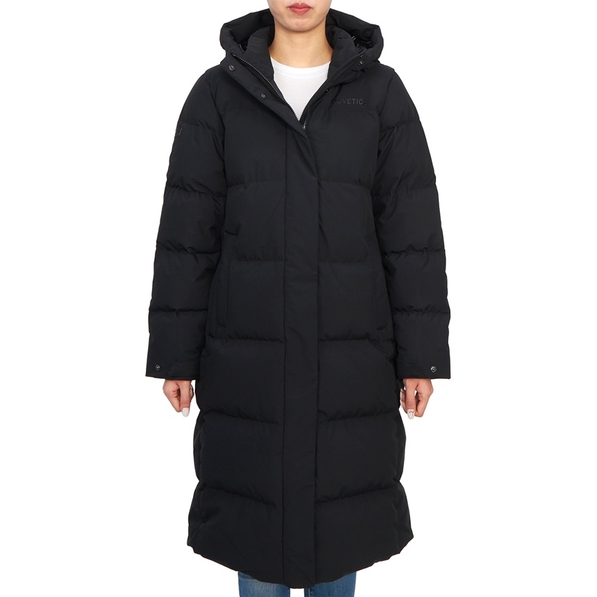 Duvetica Long-sleeved Hooded Down Jacket In Black