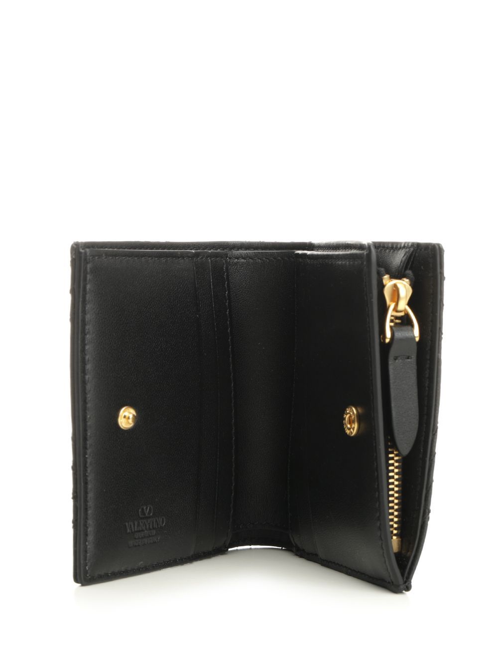 Valentino Quilted 67 Leather Wallet In Black