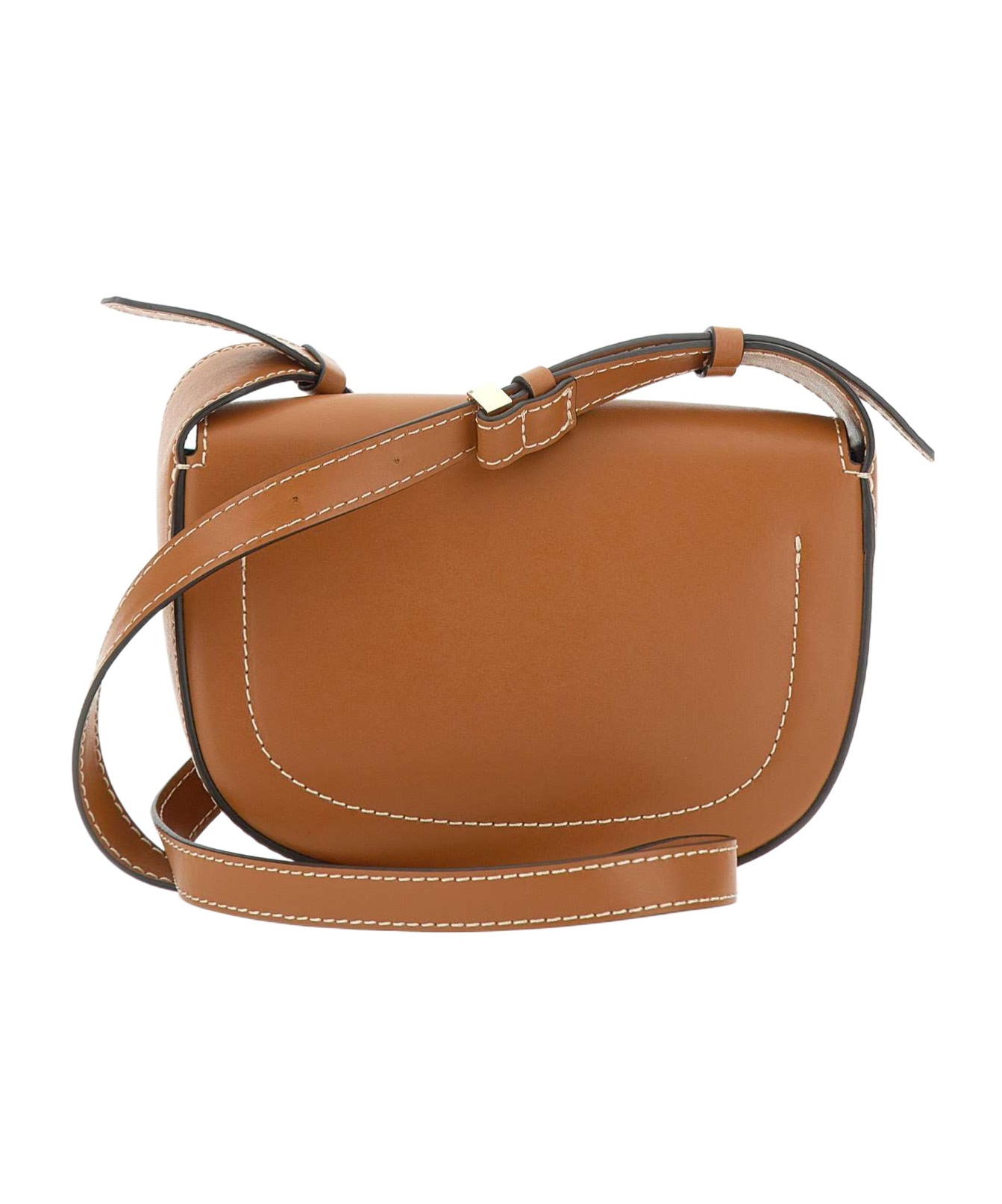 Gianni Chiarini Isa Leather Shoulder Bag With Flap In Brown