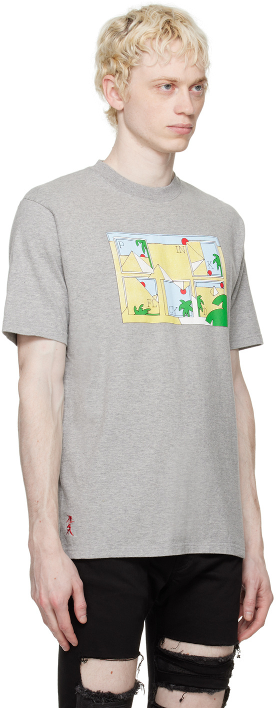 Undercover Printed Round-necked T-shirt In Gray