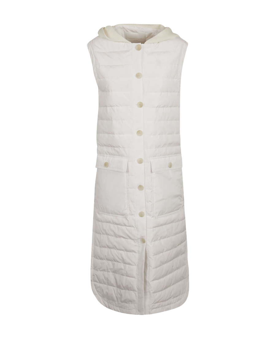 Fabiana Filippi Long Quilted Vest In White