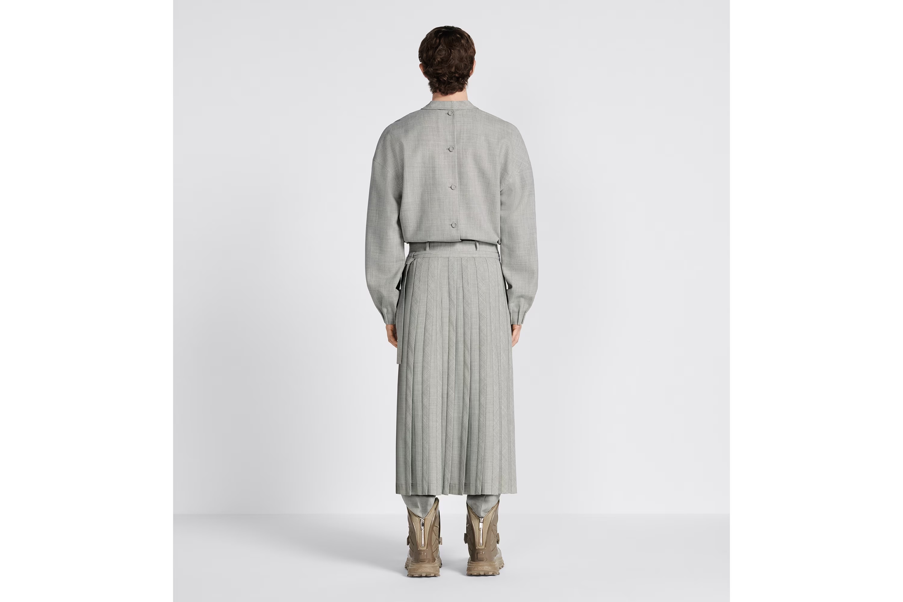 Dior Pleated Skirt In Gray
