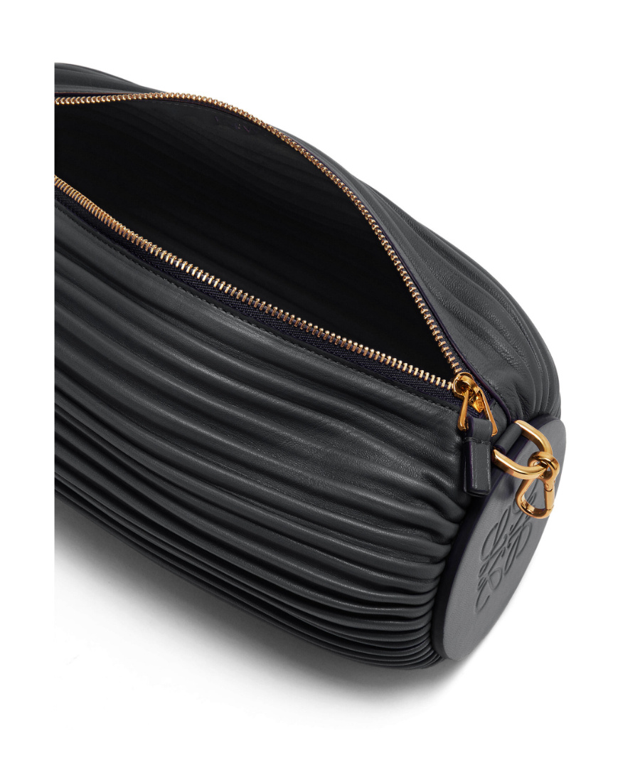 Loewe Bracelet Pouch Large Leather-blend Clutch Bag In Black