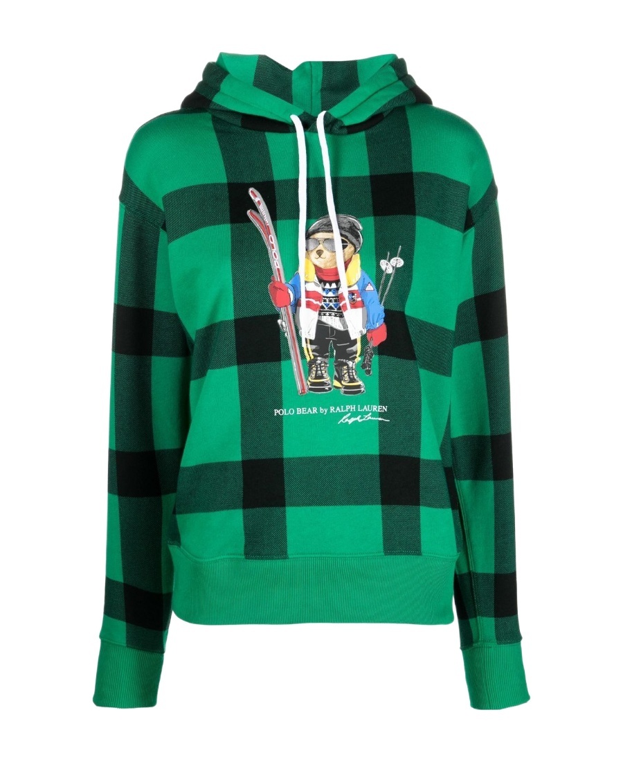 Polo Ralph Lauren Printed Drawstring Hooded Sweater In Multicolor