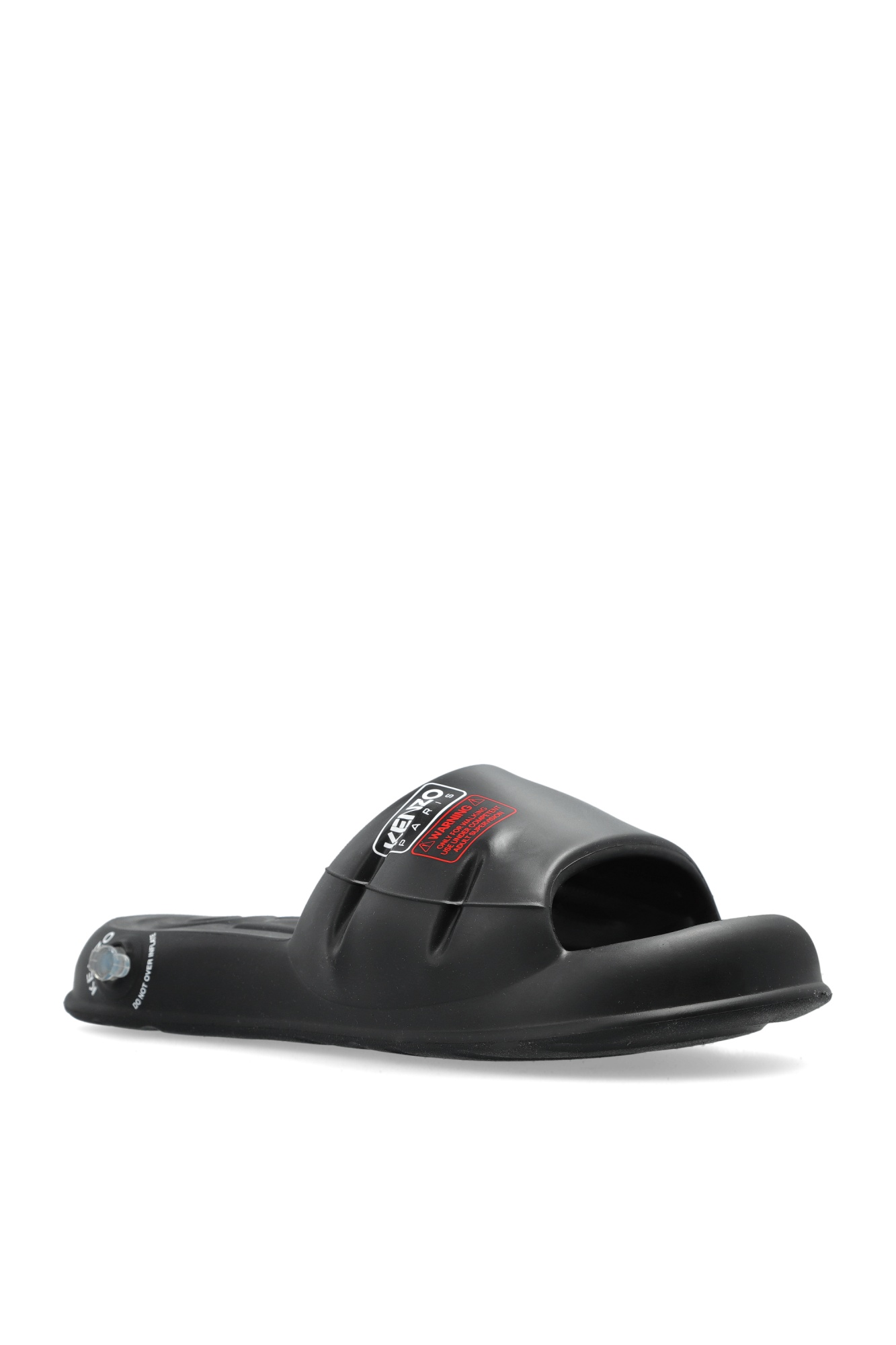 Kenzo Round Head Slippers In Black