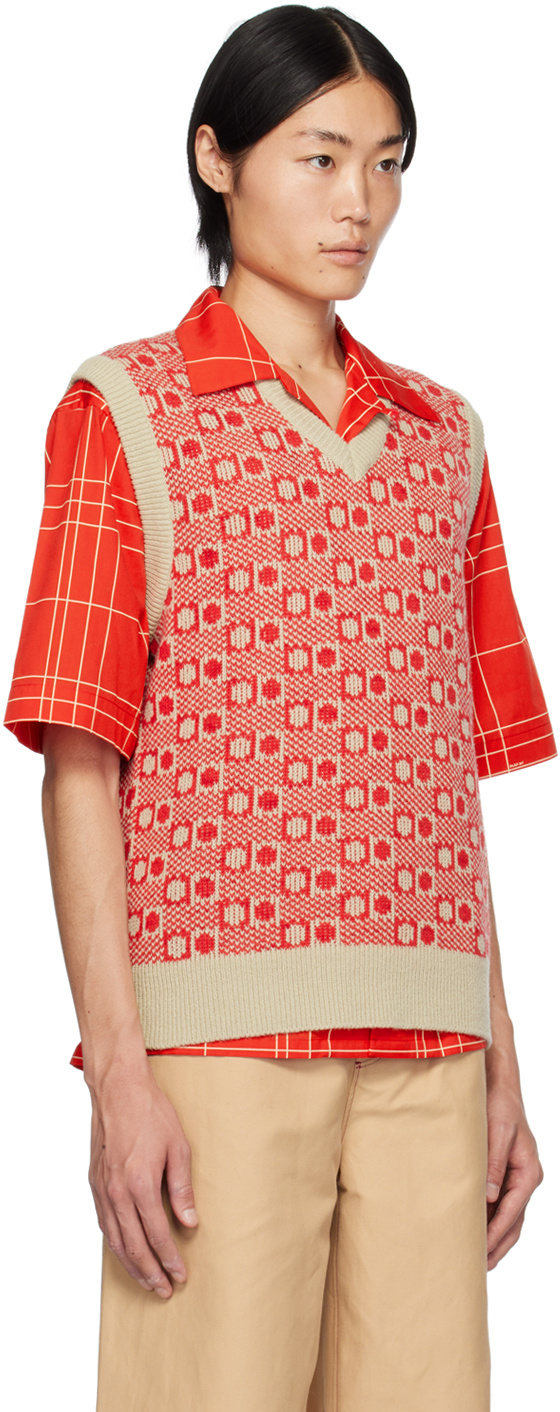 Shop Marni V-neck Knitted Vest In Nude