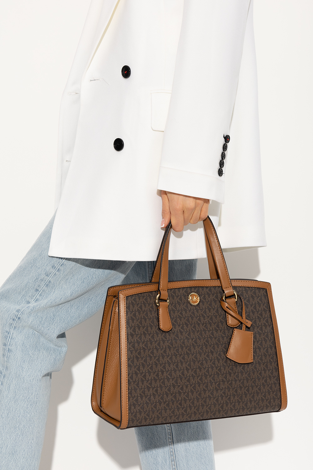 Michael Michael Kors Chantal Top-handle Tote In Black