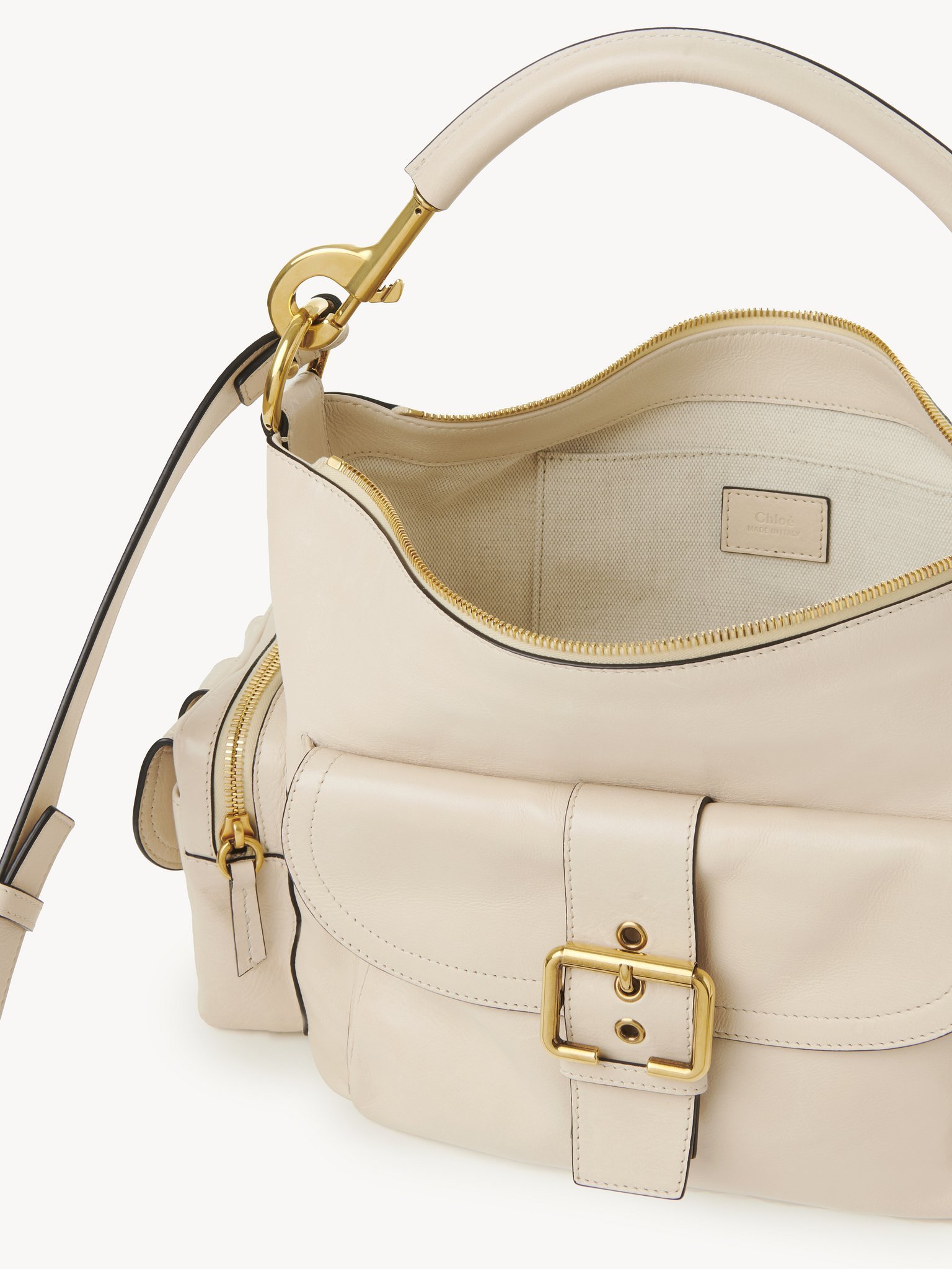 Chloé Leather Camera Shoulder Bag In Nude
