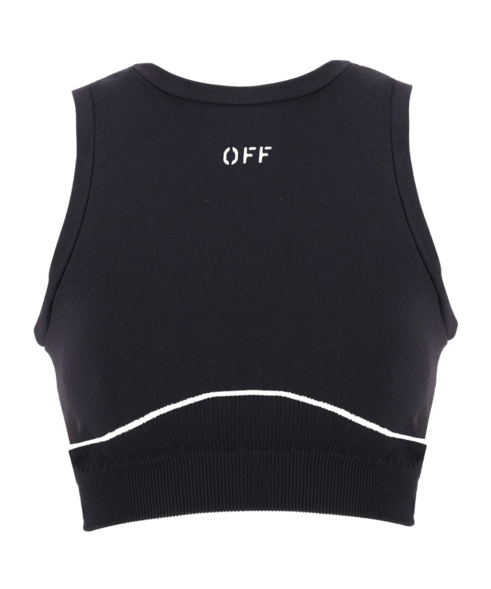 Off-white Round-neck Sleeveless Vest In Black