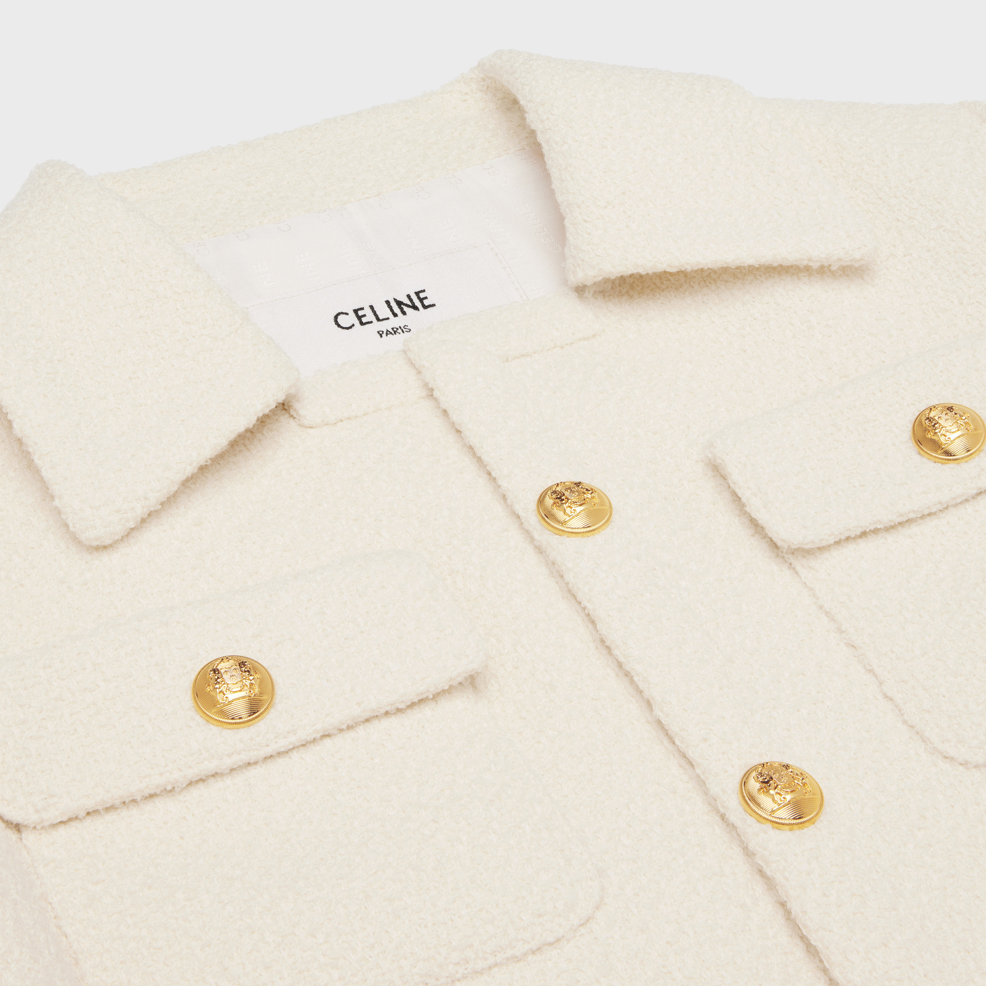 Celine Short-sleeved Casual Jacket In White