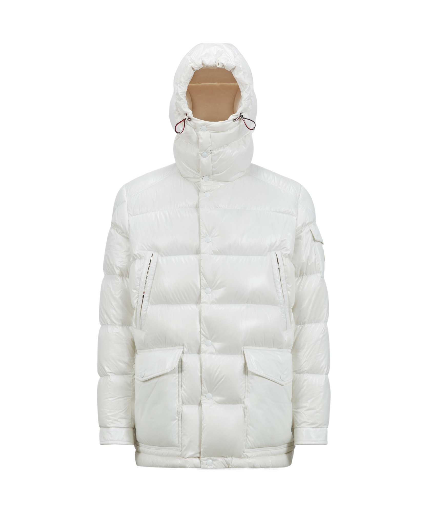 Moncler Drawstring Long Sleeve Jacket In White
