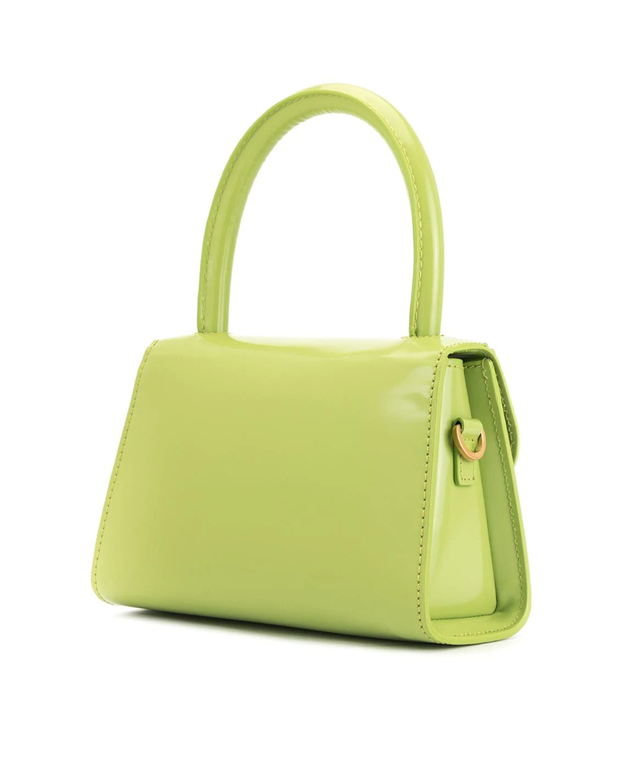 By Far Mini Patent Handbag In Green