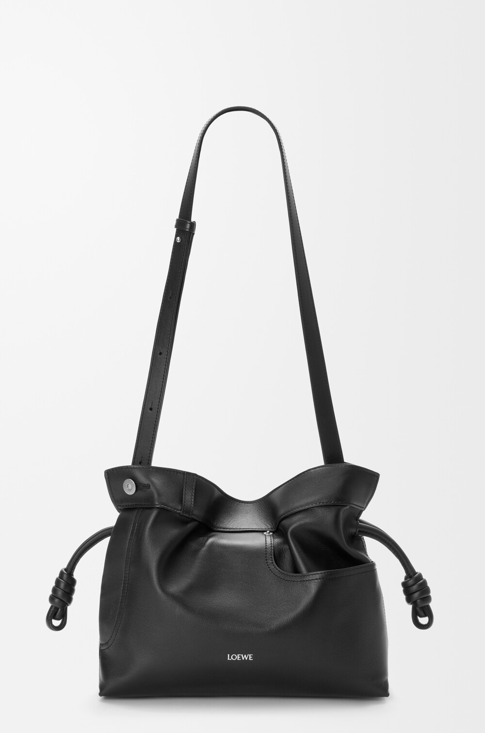 Loewe Flamenco Clutch Medium Bag In Calfskin Nappa In Black