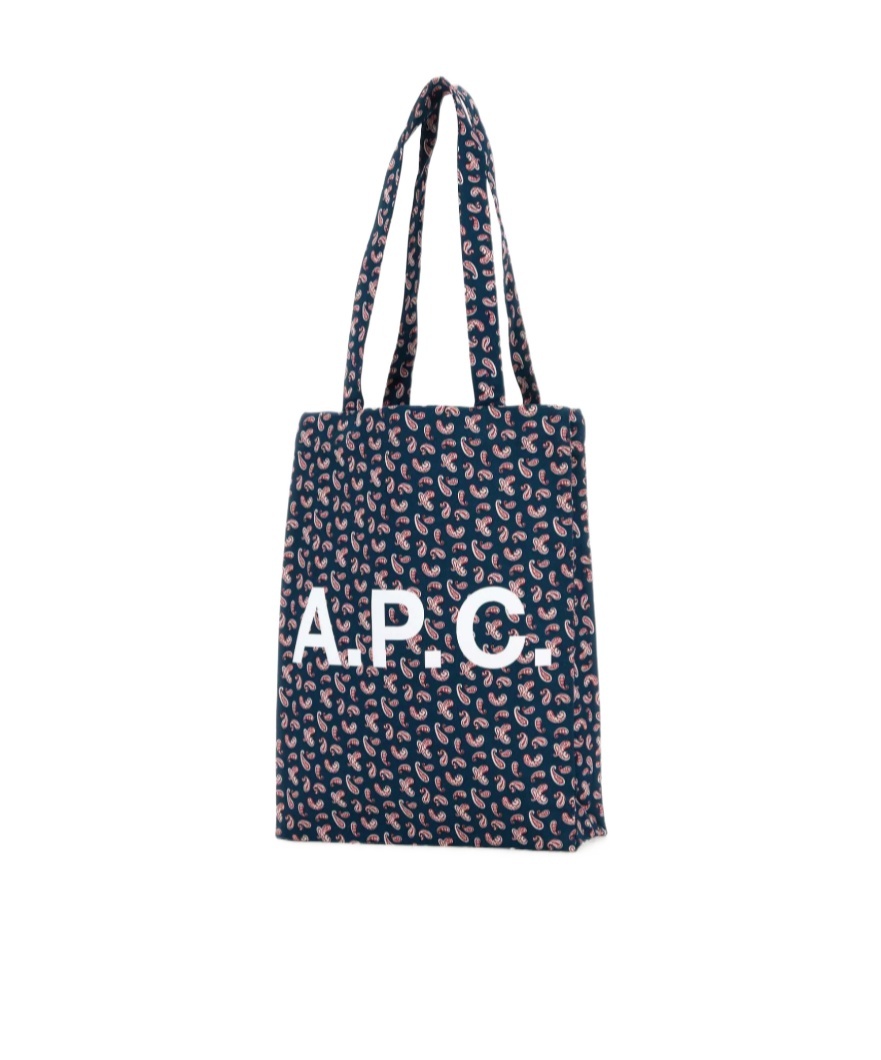 Apc Printed Canvas Lou Shopping Bag In Blue
