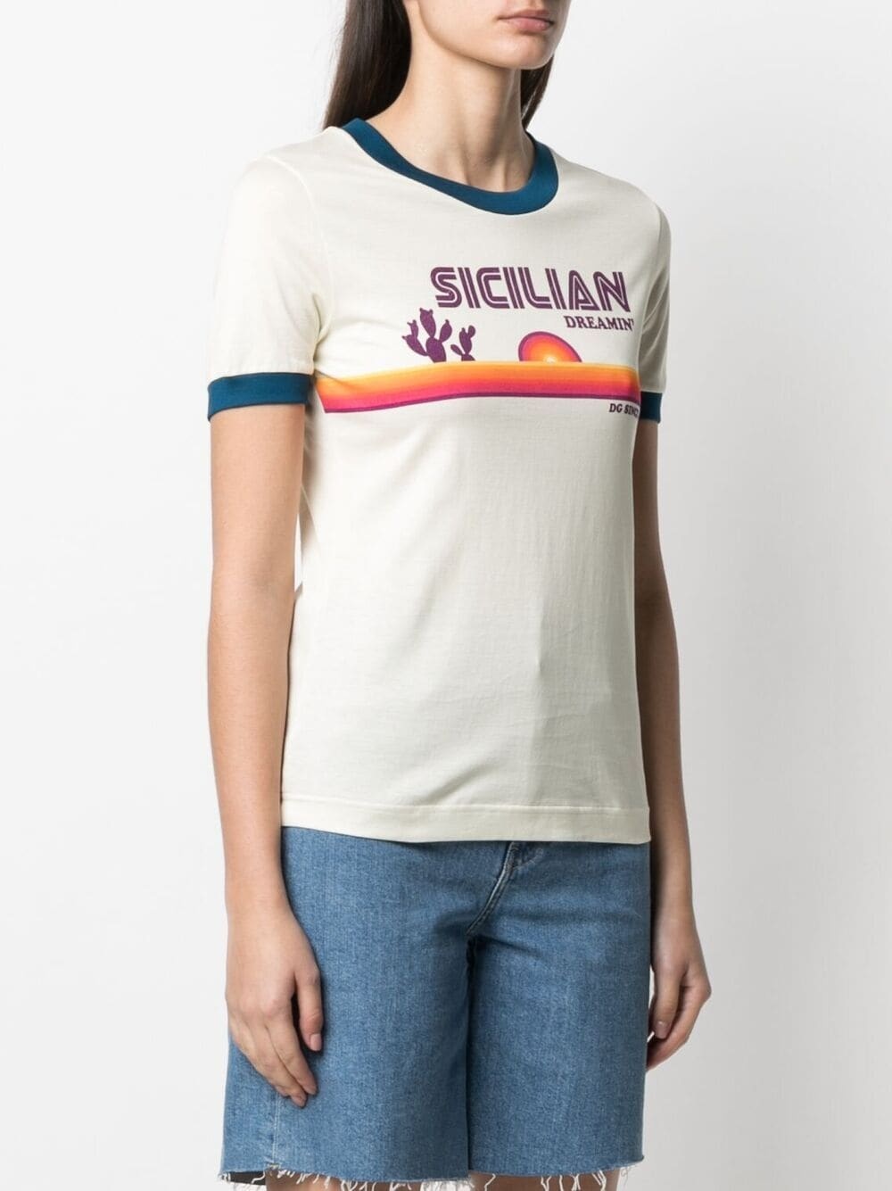Dolce & Gabbana Sicilian-print Crew Neck T-shirt In Multicolor